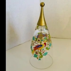 Vintage Rosenthal Germany Christmas Ornament Glass Bell Nepal Classic Crane